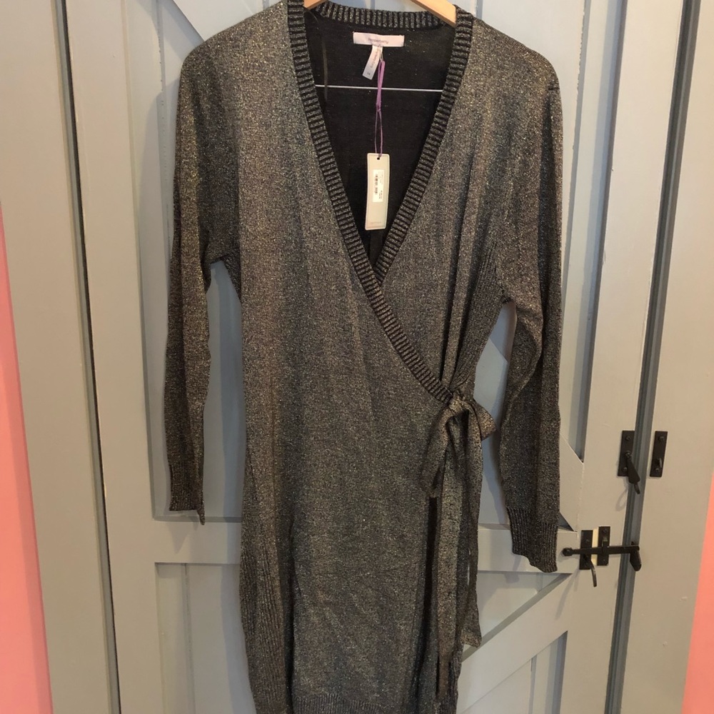 Sparkly Knit Wrap Dress